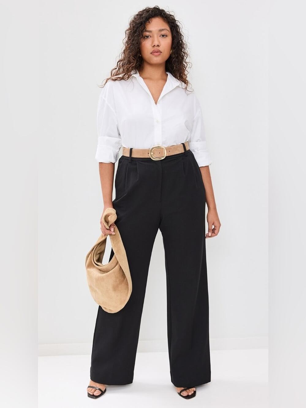 Favorite Daughter The Favorite Pants Pleated Slouchy Trouser Black Size 10